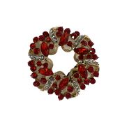 DOZ RED DIAMANTE WREATH HANGING DECORATION